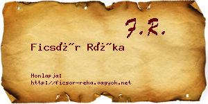 Ficsór Réka névjegykártya
