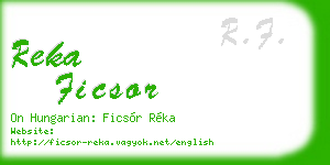 reka ficsor business card